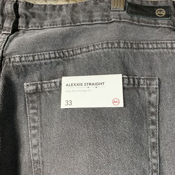 AG Adriano Goldschmied NWT Gray Alexxis Straight High-Rise Jeans Women’s Size 33 - Picture 5 of 8